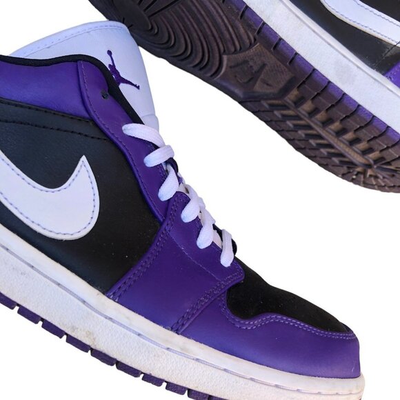 NIKE Air Jordan 1 Low Court Purple Black Size 10 - Picture 7 of 11